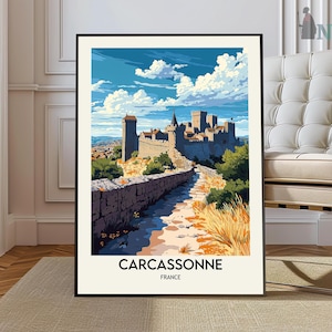 Póster de Carcassonne, impresión de viaje a Francia, decoración francesa, póster de viaje a Europa, arte mural europeo, regalo de Carcassonne, póster de viaje a Carcassonne