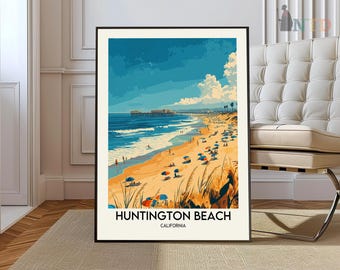 Huntington Beach Travel Poster, Huntington Beach Wall Art, Huntington Beach Print, Huntington Beach Photo, Huntington Beach California