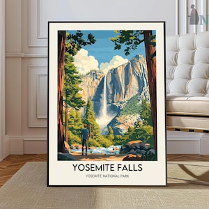 Yosemite Falls Travel Print Wall Art Yosemite Falls Wall Hanging Home Décor Yosemite Falls Gift Art Lovers California Art Poster Yosemite