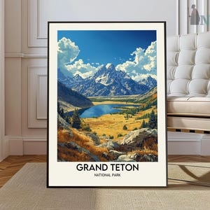 Grand Teton National Park Druck, Grand Teton National Park Foto Poster, Grand Teton Reise Wandkunst, Grand Teton Karte Druck, Wyoming, USA