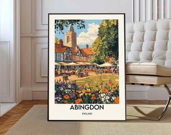 Póster de Abingdon, Arte mural de Abingdon, Impresión de Abingdon, Foto de Abingdon, Impresión de póster de Abingdon, Abingdon Oxfordshire, Póster de Abingdon, Inglaterra