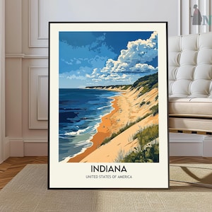 Indiana Wall Art, Indiana Wall Decor, Indiana Poster, Indiana Home Decor, Indiana Travel Gift, Indiana Travel Print