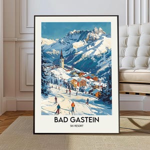 BadGastein Ski Resort poster, BadGastein Ski Resort kunst aan de muur, BadGastein Ski Resort Print, BadGastein Ski Resort, BadGastein Oostenrijk