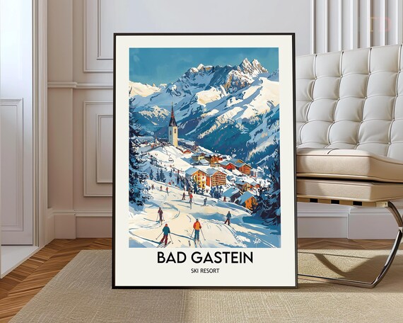 Bad Gastein Ski Resort Poster: Austria Travel Art Print - Etsy