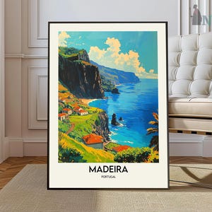 Madeira Travel Print Madeira Wall Decor Portugal Madeira Art Madeira Wall Art Portugal Poster Gift Madeira Wall Poster Madeira Gift Poster