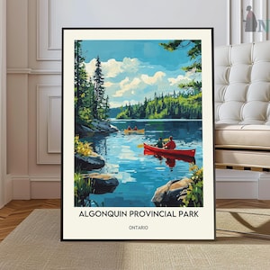Algonquin Provincial Park Canada Travel Print Algonquin Wall Decor Algonquin Illustration Travel Poster Canada Travel Print Algonquin Gift