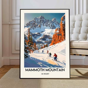 Mammoth Mountain Ski Resort Poster, California Travel Poster, Skiing Print, Vintage Ski Poster, Mammoth Lakes, Mammoth Mountain print