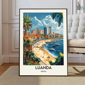 Luanda Plakat, Luanda Wandkunst, Luanda Druck, Luanda Foto, Luanda Plakat Druck, Luanda Reiseplakat, Luanda Angola, Luanda Stadtplan