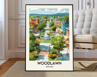 Woodlawn Maryland Poster Print, Baltimore Suburb Wall Art, USA Travel Decor Gift