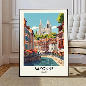Bayonne poster, Bayonne Wall Art, Bayonne Print, Bayonne Photo, Bayonne Poster Print, Bayonne Travel Poster, Bayonne city poster