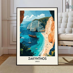 Zakynthos Travel Poster, Zakynthos Wall Art, Zakynthos Poster Print, Zakynthos Photo, Zakynthos Decor, Greece poster, Navagio Beach poster