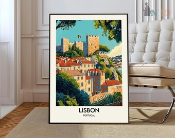Lisbon Travel, Lisbon Portugal, Portugal Art, Lisbon Art, Lisbon Print, Lisbon Skyline, Lisbon Poster, Portugal Poster, Lisbon Wall Art