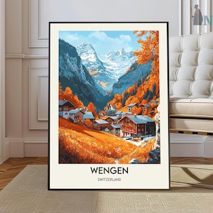 Wengen Print, Wengen Wall Art, Wengen  Poster, Wengen  Photo, Wengen  Poster Print, Wengen Travel, Wengen Switzerland, Bernese Oberland