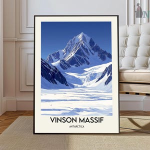 Cartel del Macizo de Vinson, Arte de la pared del Macizo de Vinson, Impresión del Macizo de Vinson, Foto del Macizo de Vinson, Impresión del cartel del Macizo de Vinson, Antartica del Macizo de Vinson