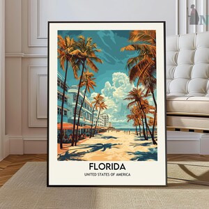 Florida print, Florida kunst aan de muur, Florida poster, Florida foto, Florida poster print, Florida muur decor, USA poster, Miami poster