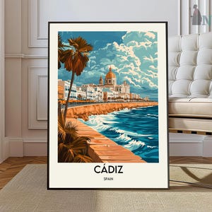 Cádiz Poster, Cádiz Wandkunst, Cádiz Druck, Cádiz Foto, Cádiz Poster Druck, Cádiz Reiseplakat, Cádiz Spanien, La Caleta Strand Andalusien.