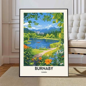 Póster de Burnaby, Arte mural de Burnaby, Impresión de Burnaby, Foto de Burnaby, Impresión de póster de Burnaby, Póster de la ciudad de Burnaby, Columbia Británica, Canadá