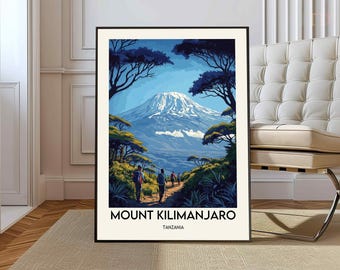Mount Kilimanjaro National Park Travel Poster, Tanzania Wall Art, Mount Kilimanjaro Print, Home Decor, Birthday Gifts