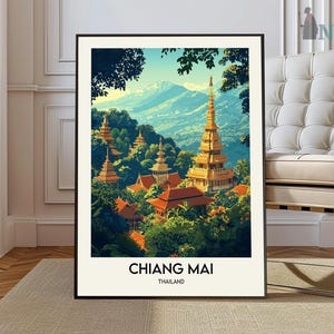 Chiang Mai Travel Print, Chiang Mai Travel Poster, Thailand Wall Art, Chiang Mai Travel Gift, Chiang Mai Vacation Art, Southeast Asian Decor
