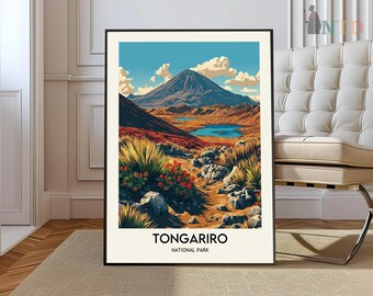Tongariro-afdruk, Tongariro-muurkunst, Tongariro-poster, Tongariro-foto, Tongariro-posterafdruk, Tongariro-muurdecoratie, Tongariro, Nieuw-Zeeland