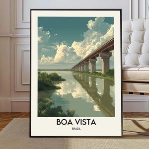 Stampa poster Boa Vista Roraima Brasile Decorazione murale Regione Amazzonica Città Decorazione Sud America Illustrazione di viaggio Regalo
