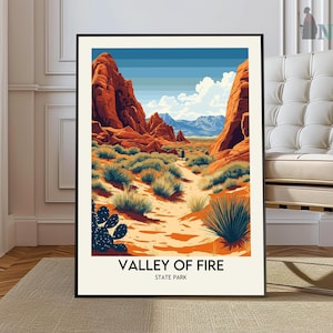Valley Of Fire State Park Travel Print Wall Art Valley Of Fire Wall Hanging Home Décor Valley Of Fire Gift Art Lovers Nevada Art Lover
