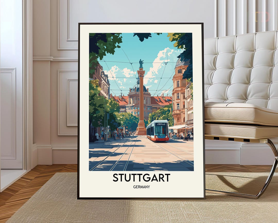 シュトゥットガルト（ドイツ）のポスター：都市旅行写真、すぐに掛け