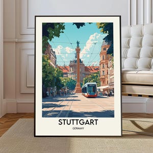 Stuttgart poster, Stuttgart Wall Art, Stuttgart Print, Stuttgart Photo, Stuttgart Germany, Stuttgart Travel, Stuttgart city, Stuttgart map