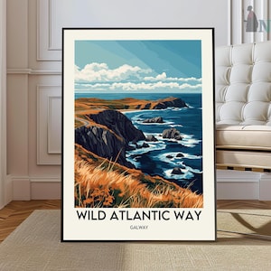 Póster de la Ruta Salvaje del Atlántico, Arte mural de la Ruta Salvaje del Atlántico, Impresión de la Ruta Salvaje del Atlántico, Foto de la Ruta Salvaje del Atlántico, Impresión de póster de la Ruta Salvaje del Atlántico