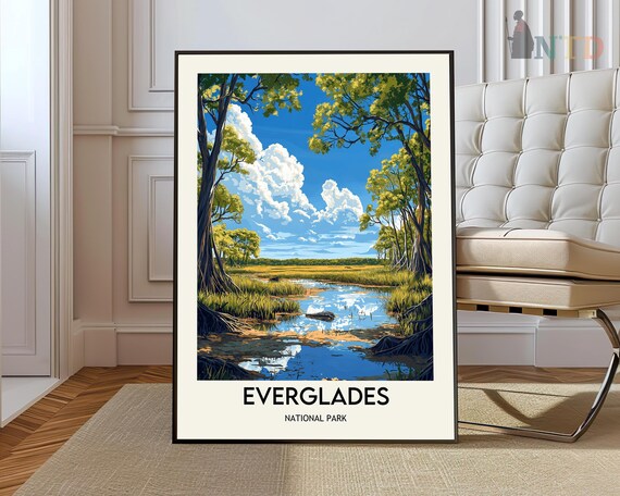 Everglades Print, Everglades Poster, Everglades Wall Art, Oil Painting Poster, Colorful City Print, City Artwork, Travel Artwork, Travel Art
