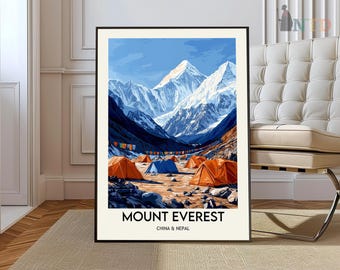 Mount Everest poster, Mount Everest Wall Art, Mount Everest Print, Mount Everest Photo, Mount Everest Poster Print, Mount Everest Base camp