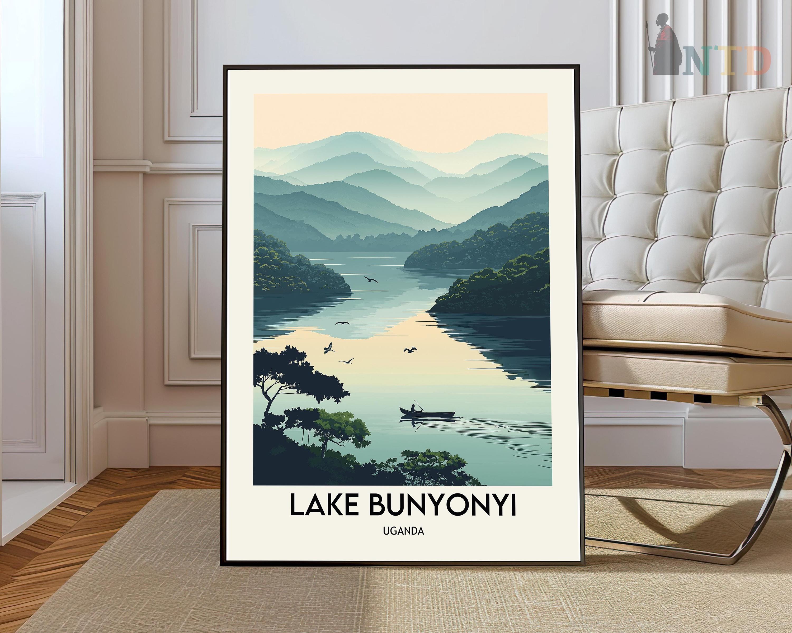 Lake Bunyonyi Uganda Print: Africa Landscape Photo, Framed Poster Lake Bunyonyi Uganda Print: Africa Landscape Photo, Framed Poster