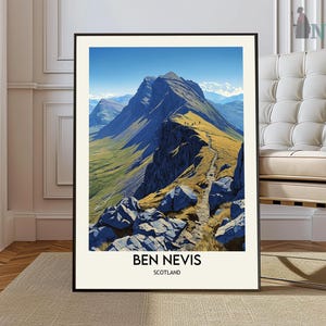 Ben Nevis Travel Print - Scotland, Ben Nevis Poster, Scotland Poster, Travel Wall Art, Scotland Print, poster, Scotland, Europe, Ben Nevis