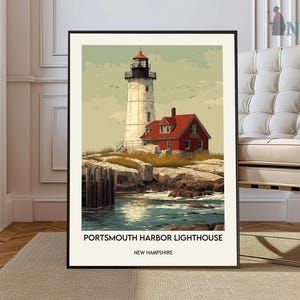 Portsmouth Harbor Lighthouse poster, Portsmouth Harbor Lighthouse Wall Art, Portsmouth Harbor Lighthouse New Hampshire Print