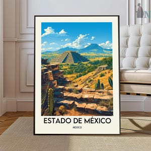 Poster Estado de México, afdruk Estado de México, kunst aan de muur Estado de México, decor Estado de México, poster Mexico-stad, Valle de Bravo