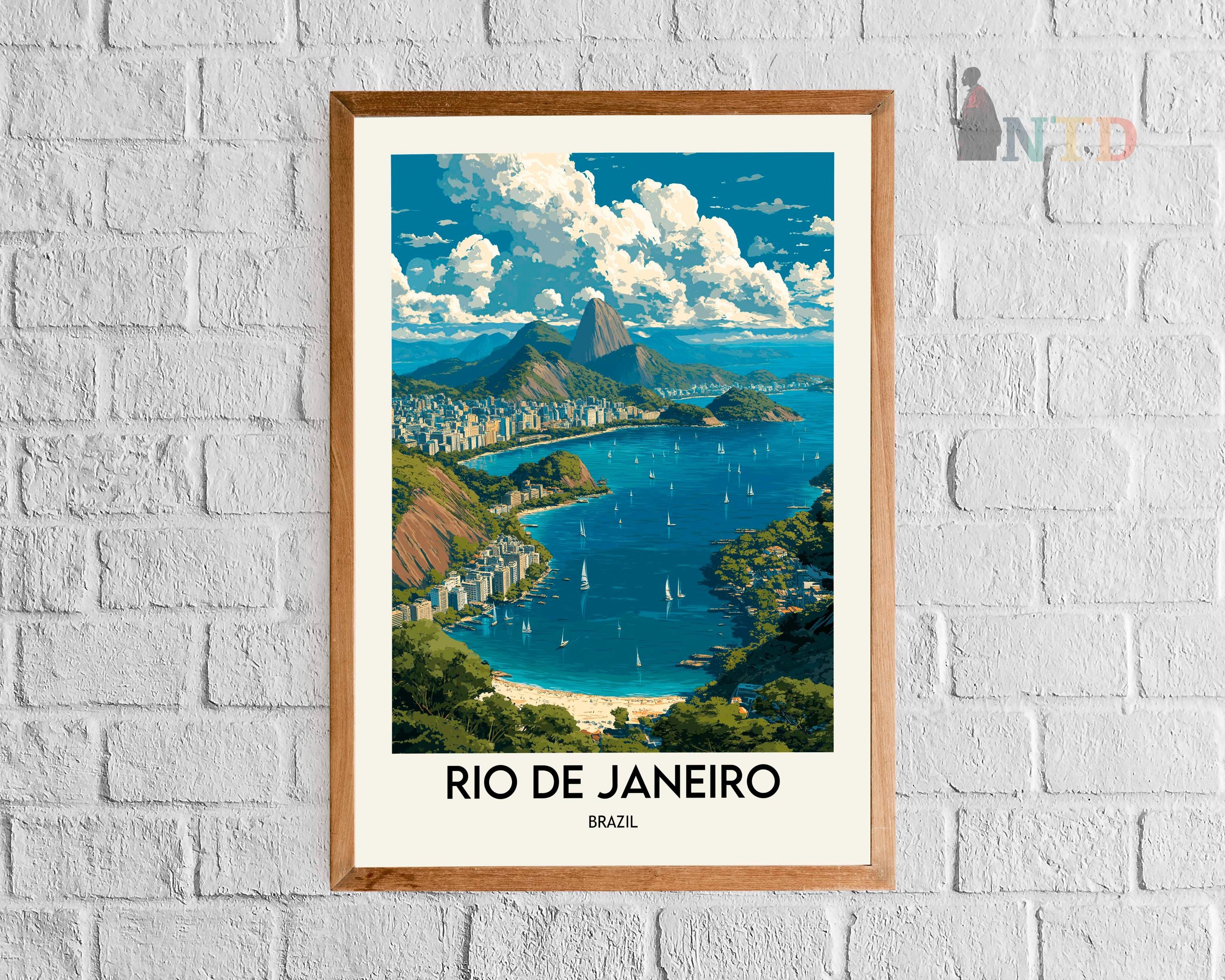 Rio De Janeiro Brazil Poster Print Christ the Redeemer Wall Art