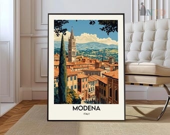 Modena Italien Reiseplakat: Architekturdruck, fertig zum Aufhängen
