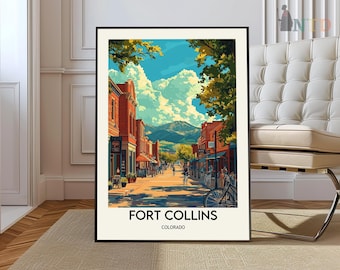 Fort Collins Travel Poster, Fort Collins Wall Art, Fort Collins Poster Print, Fort Collins Photo, Fort Collins Decor, Fort Collins Colorado