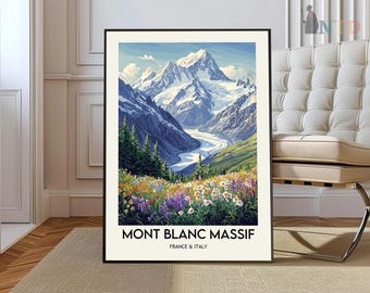 Mont Blanc Massif poster, Mont Blanc Massif Wall Art, Mont Blanc Massif Print, Mont Blanc Massif Photo, Mont Blanc Massif Poster Print