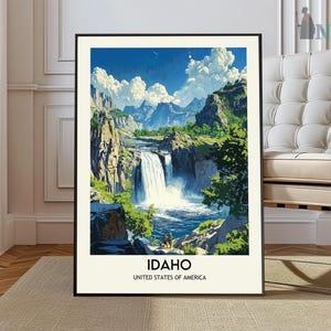 Kaart van Idaho, kaart van Idaho, afdrukken van kaart van Idaho, gepersonaliseerde kaart van Idaho, kunst aan de muur van Idaho, reisposter van Idaho, poster van Idaho, foto van Idaho, poster Boise Idaho