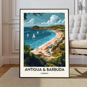 Antigua and Barbuda Travel Poster, Antigua and Barbuda Art, Antigua and Barbuda Poster Print, Photo, Antigua and Barbuda Decor, Caribbean