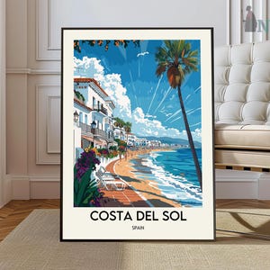 Costa del Sol Poster, Spain Travel Print, Spanish Decor, Europe Travel Poster, European Wall Art, Sea Print, Costa del Sol Travel Poster