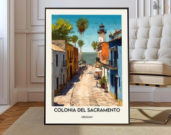 Plakat Colonia, sztuka ścienna Colonia, wydruk Colonia, zdjęcie Colonia, sztuka miejska Colonia, podróże Colonia, mapa Colonia, sztuka Colonia, Colonia Urugwaj