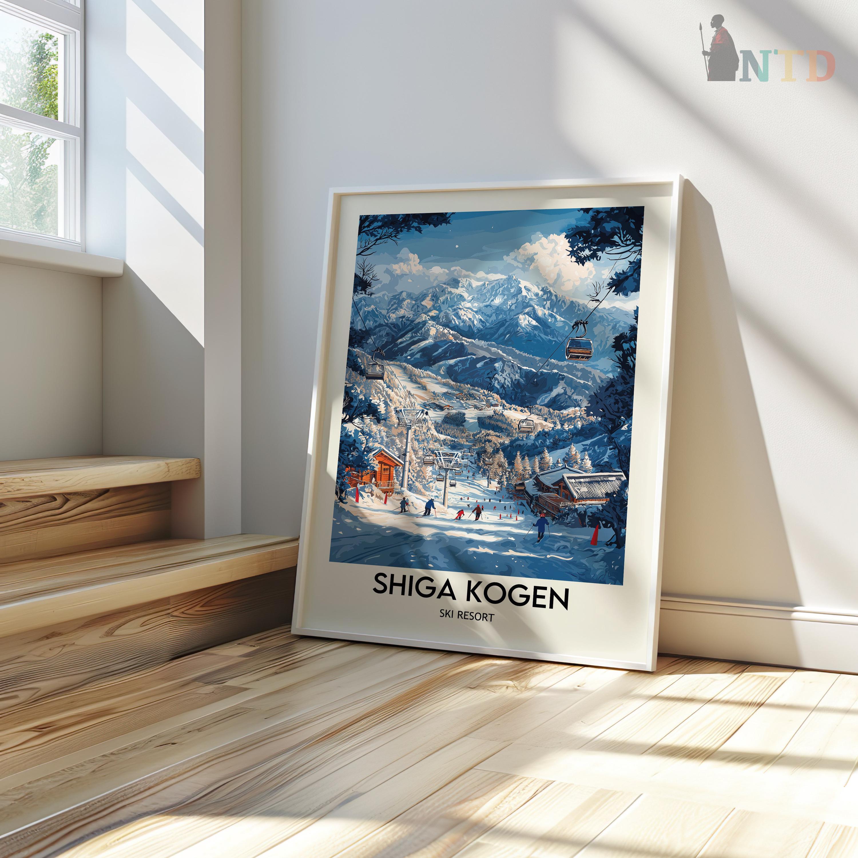 志賀高原ジャパンスキーリゾートポスター: ヴィンテージトラベルアート
