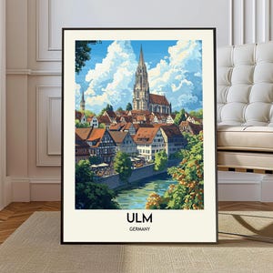 Ulm poster, Ulm wall art, Ulm print, Ulm photo, Ulm travel, Ulm city, Ulm map, Ulm Germany, Ulm Decor, Ulm skyline