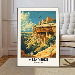 Parque Nacional Mesa Verde, Póster de viaje, Póster del Parque Nacional, Regalo del Parque Nacional, Parque Mesa Verde, Arte del Parque Nacional, Arte de Colorado