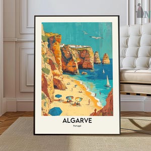 Algarve Colorful Poster Print, Algarve Photo Wall Art, Algarve Wall Decor, Algarve Travel Print, Algarve Street Map Poster, City Map