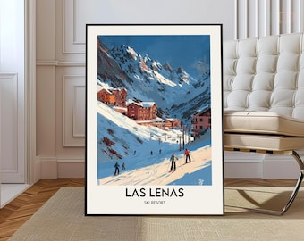 Las Leñas Ski Resort Poster: Argentina Mountain Art