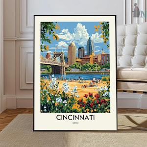 Cincinnati Print, Cincinnati Poster, Cincinnati Wall Art, Cincinnati Art Print, Cincinnati Artwork, Cincinnati Photo, Cincinnati Skyline