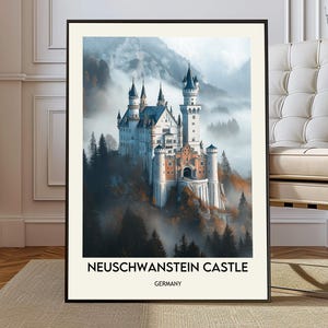 Neuschwanstein Castle poster, Neuschwanstein Castle Wall Art, Neuschwanstein Castle Print, Neuschwanstein Castle Germany poster